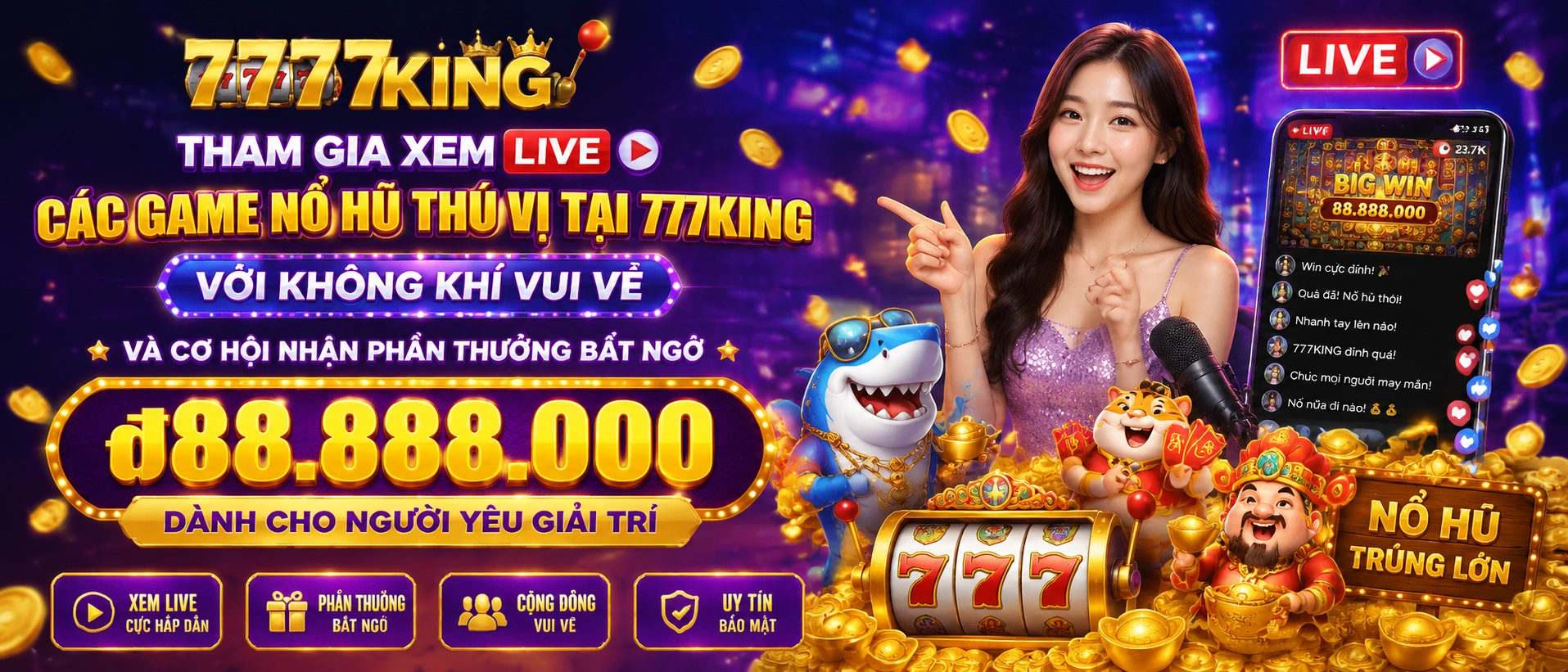Bố cục chọn game Nổ Hũ và slot game