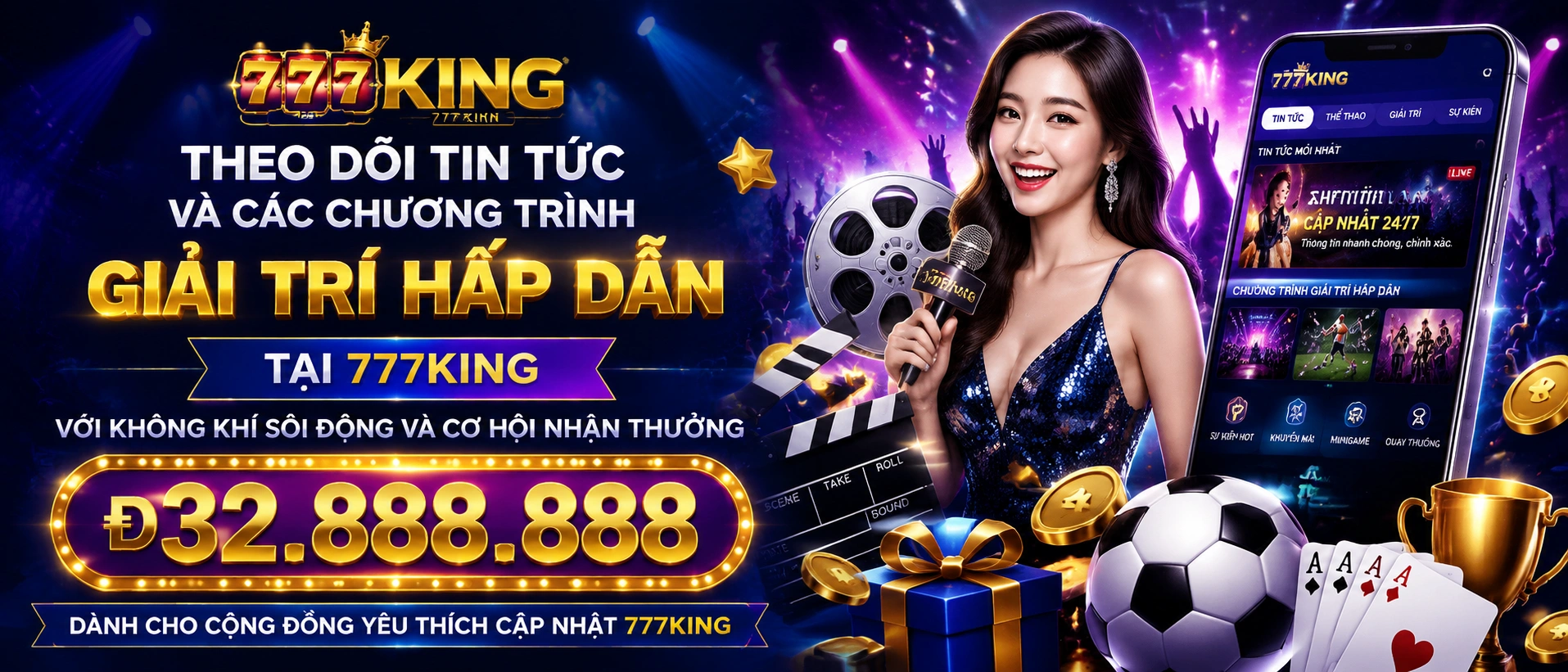 Khu tin tức 777king hiển thị các mục cập nhật và khuyến mãi theo chuyên mục