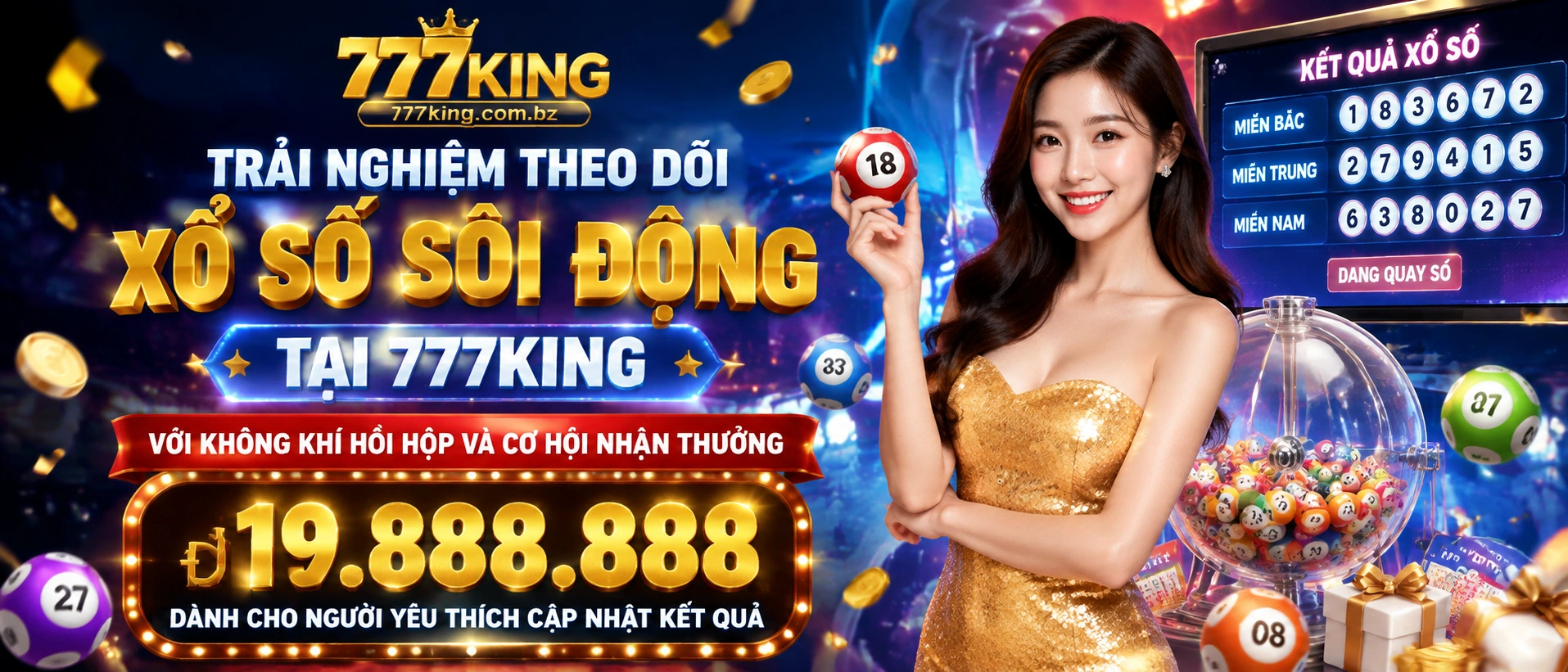 Giao diện mobile web xổ số 777King tối ưu cho tra cứu nhanh